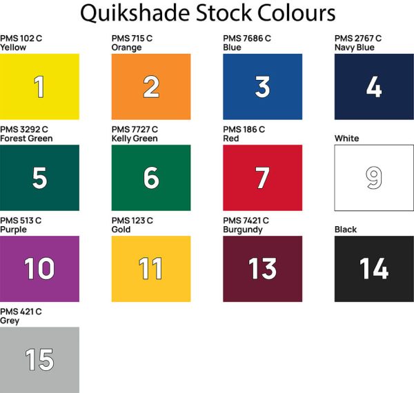 Quikshade stock colours